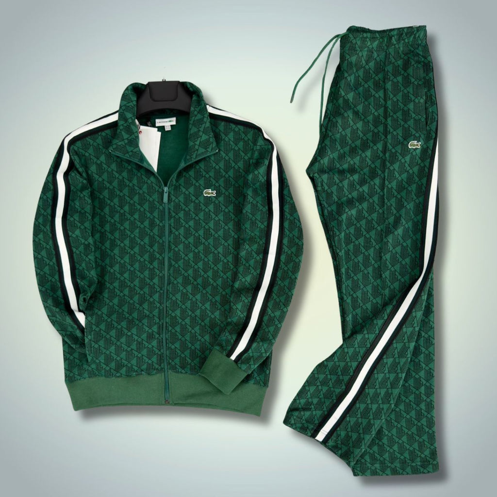 Lacoste férfi tréningruha, Jacquard Monogram, sötétzöld. Prémium minőség