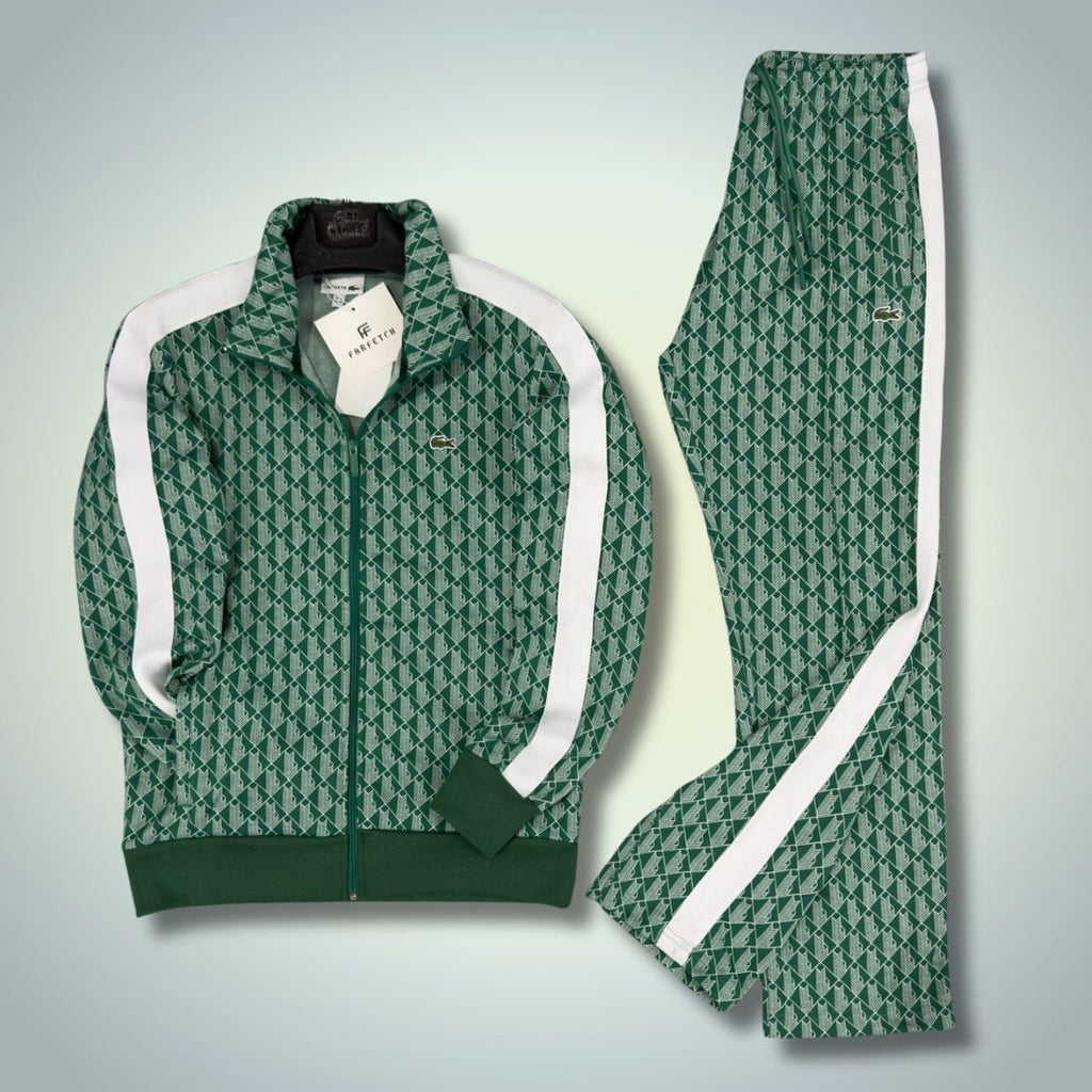 Lacoste férfi tréningruha, Jacquard Monogram, zöld. Prémium minőségű