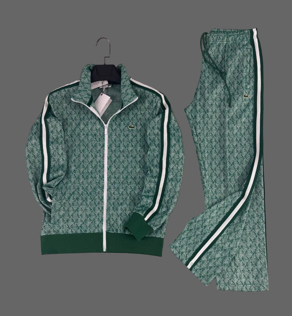 Lacoste férfi melegítő szett, Jacquard Monogram, világoszöld – prémium minőség