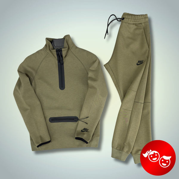 Nike Tech Fleece gyerek tréningruha, olívazöld. Modell 2024. Prémium minőség