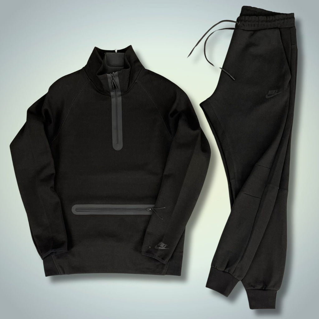 Nike Tech Fleece férfi tréningruha, elülső zsebbel, fekete. 2024-es modell. Prémium minőség