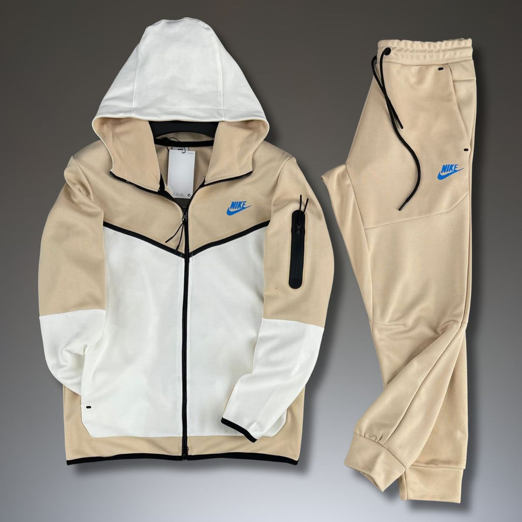 Nike Tech Fleece férfi tréningruha, bézs és fehér. Prémium minőség