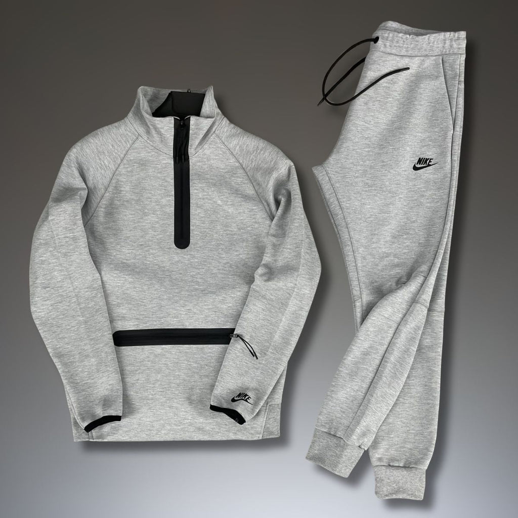 Nike Tech Fleece férfi tréningruha, elülső zsebbel, klasszikus szürke. 2024-es modell. Prémium minőség