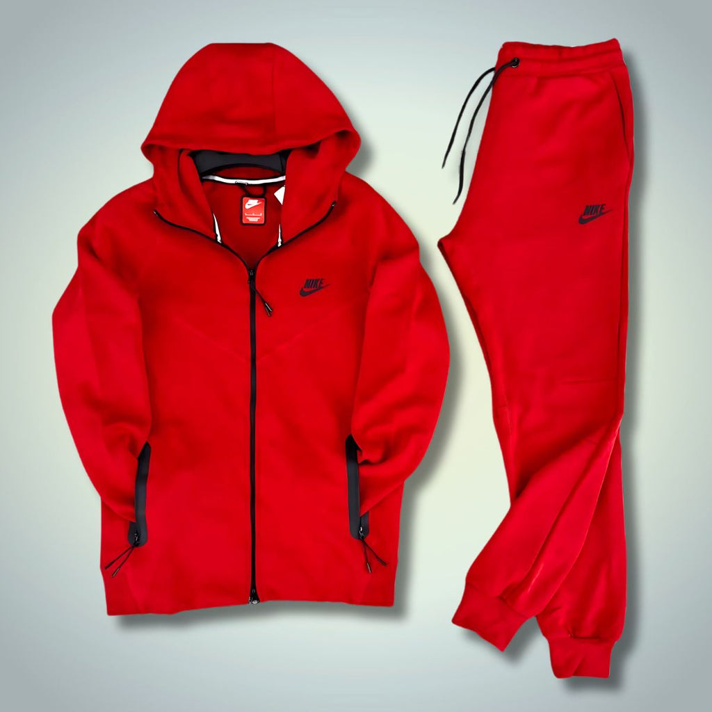 Nike Tech Fleece férfi tréningruha, piros. Modell 2023 Prémium minőség