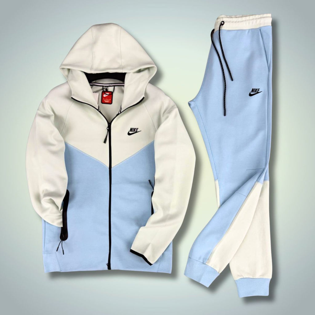 Nike Tech Fleece férfi tréningruha, babakék - fehér. Modell 2023. Prémium minőség