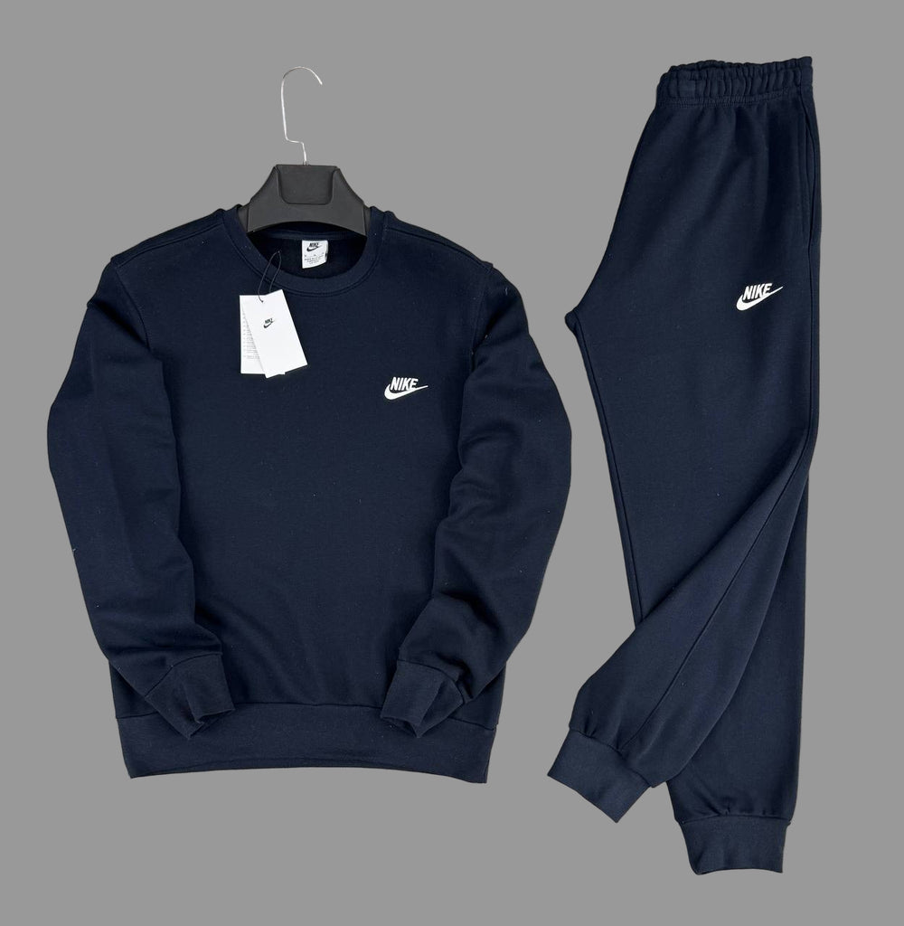 Férfi Nike sport szett, sötétkék, fehér emblémával - blúz és nadrág