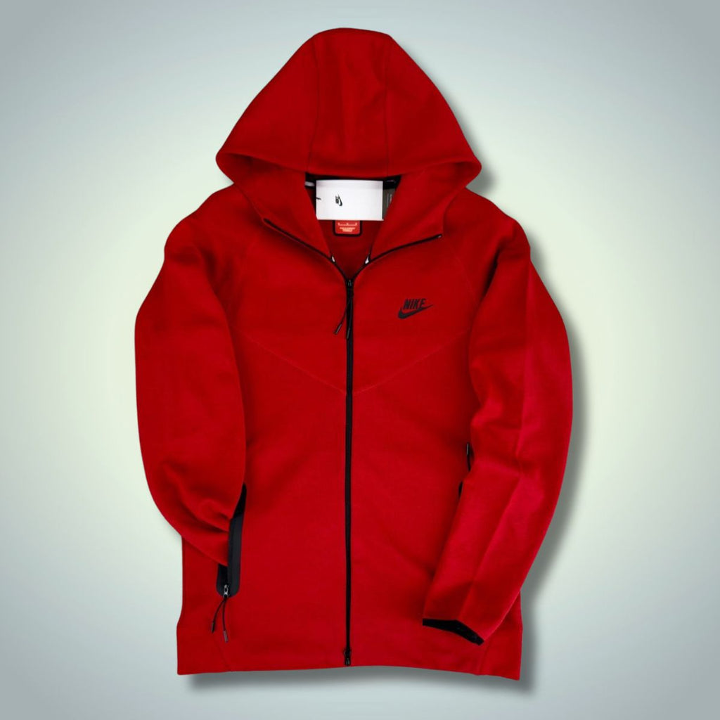 Nike Tech Fleece férfi pulóver, piros. Modell 2023. Prémium minőség
