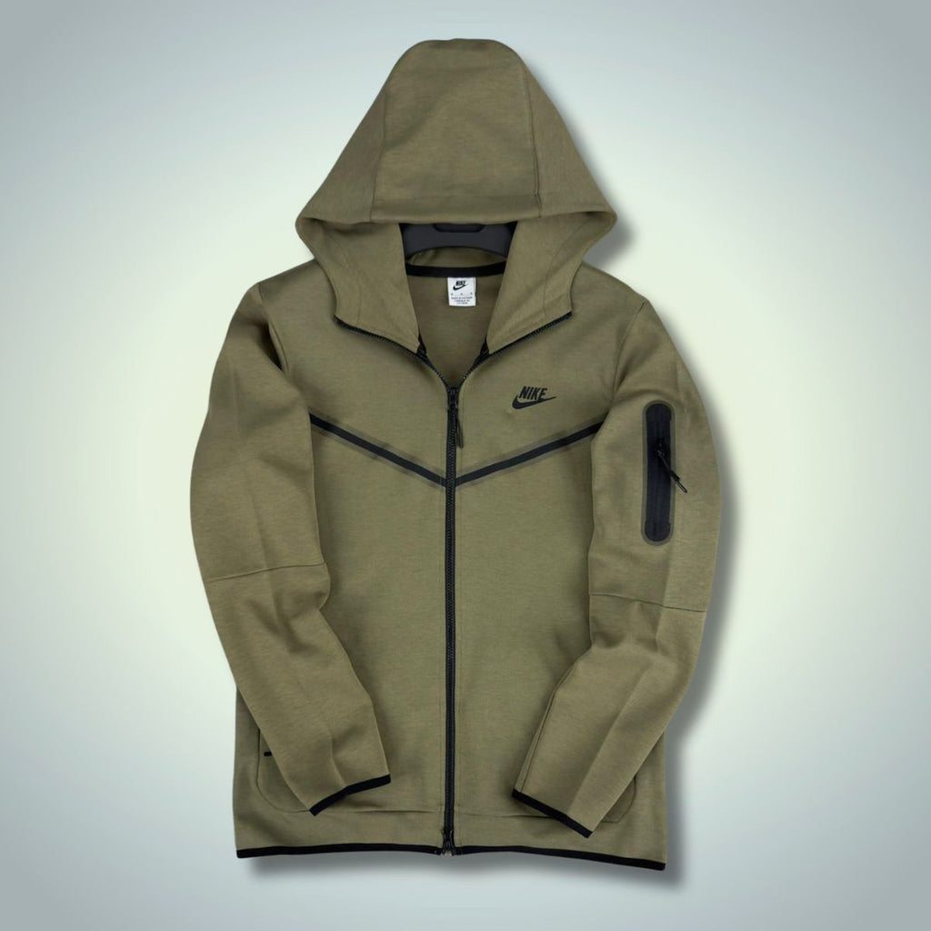 Nike Tech Fleece férfi pulóver, olívazöld. Prémium minőségű