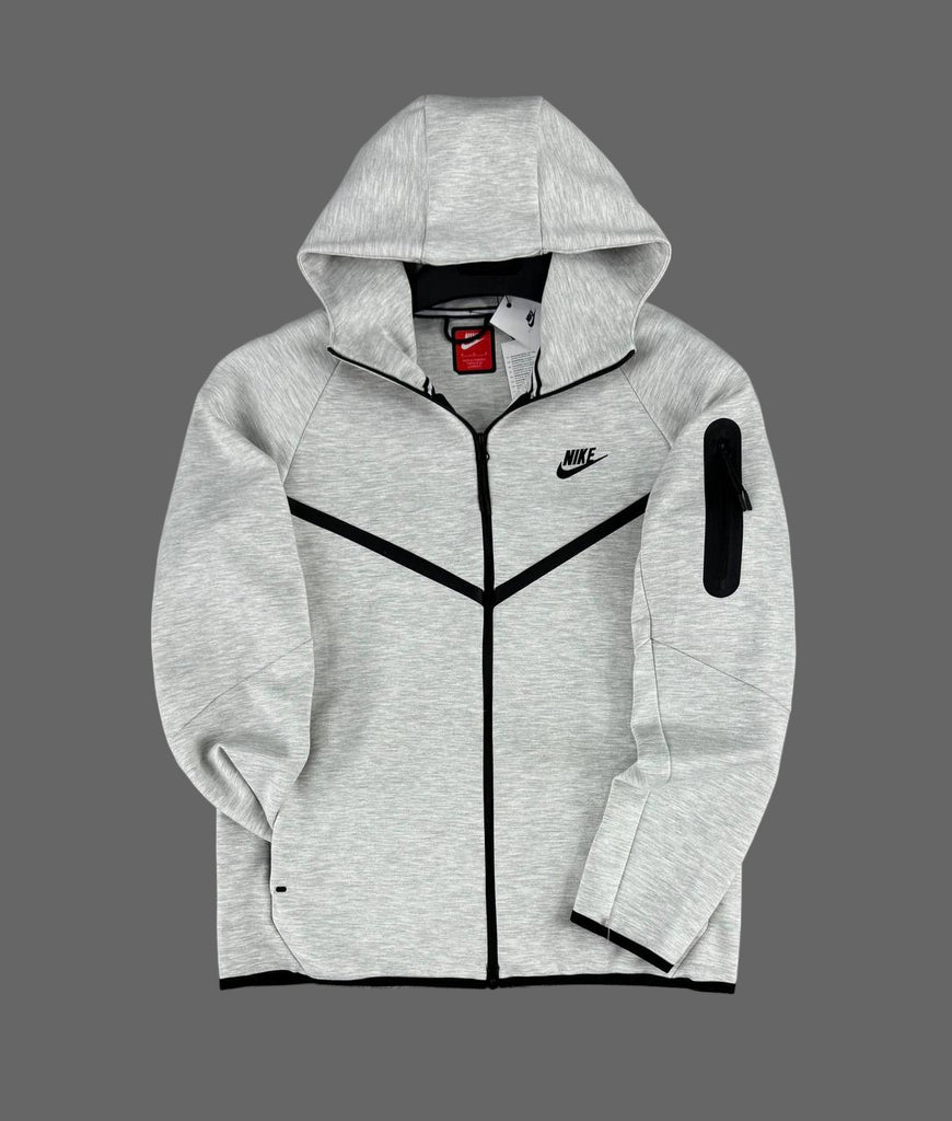 Férfi Nike Tech Fleece cipzáras pulóver, klasszikus szürke