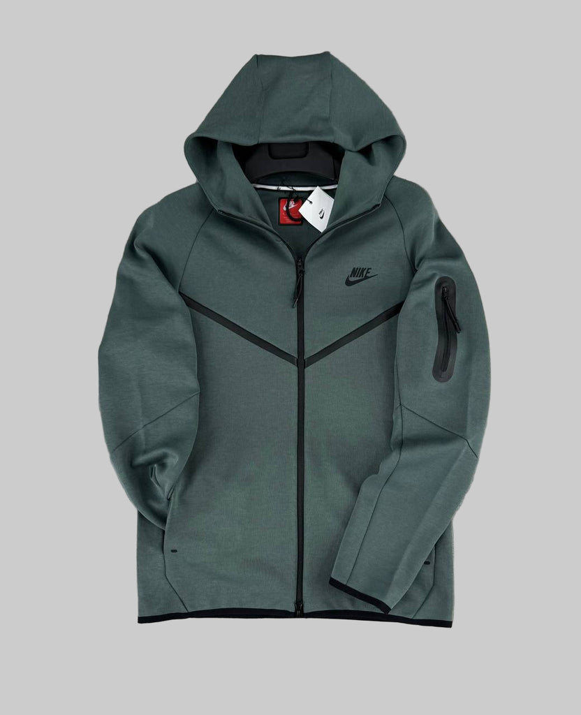 Férfi Nike Tech Fleece cipzáras pulóver, petrolzöld