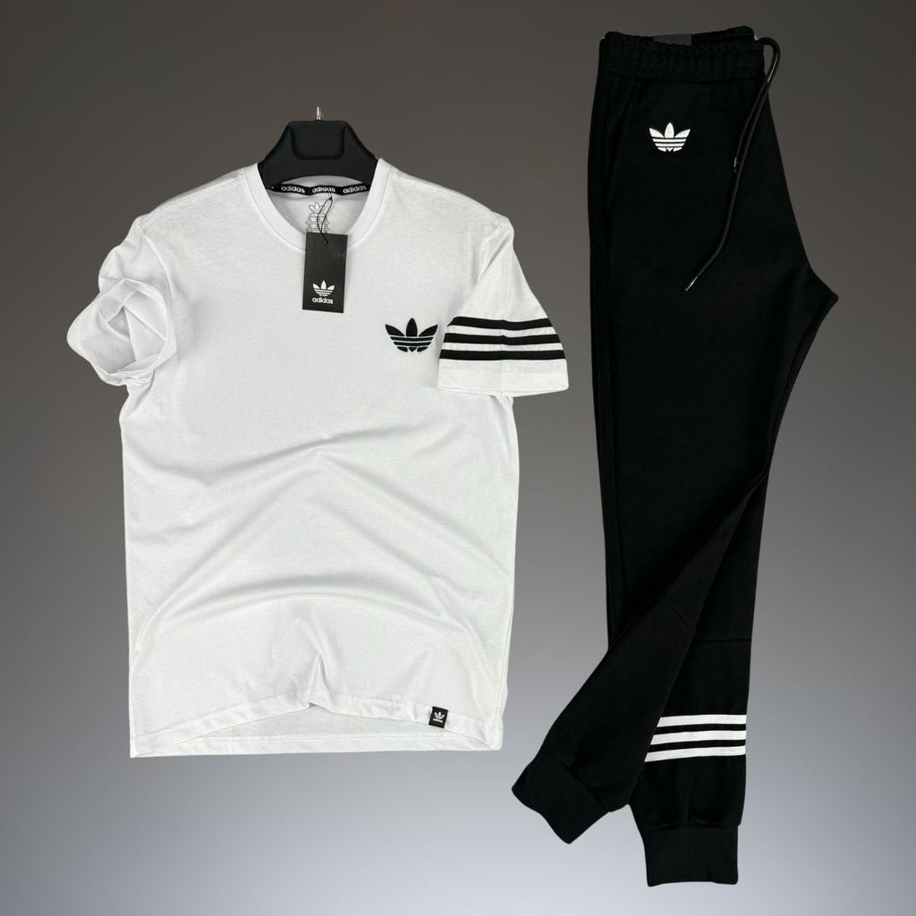 Adidas férfi nyári szett, Fekete - Fehér. Prémium minőség
