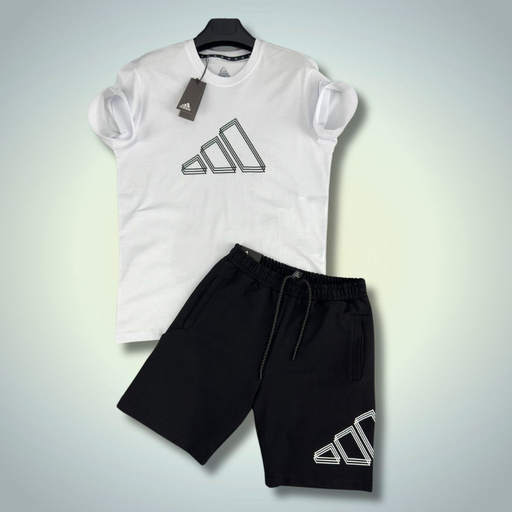 Adidas férfi szett rövidnadrággal, Fehér - Fekete. Prémium minőség