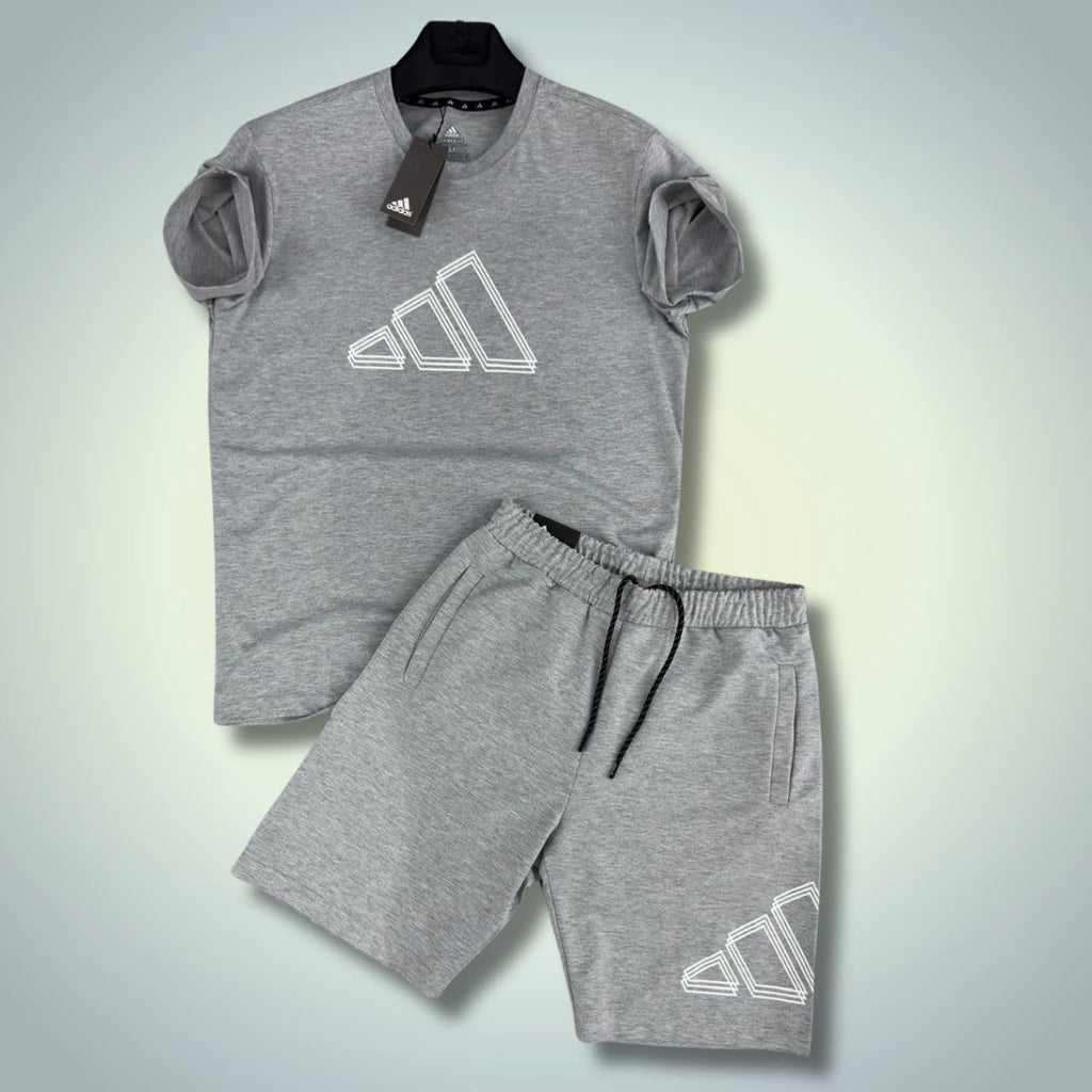 Adidas férfi szett rövidnadrággal, Klasszikus szürke. Prémium minőség