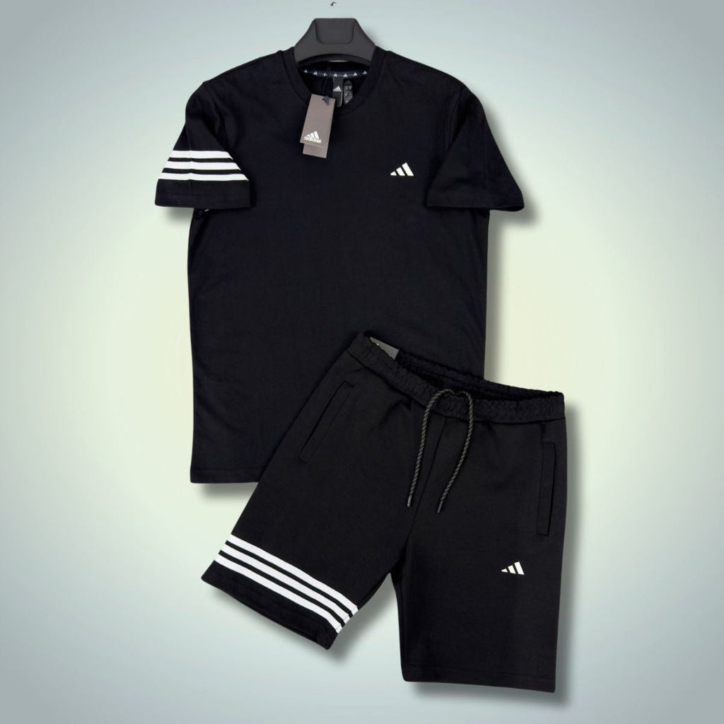 Adidas férfi szett rövidnadrággal, Classic logóval, fekete. Prémium minőség