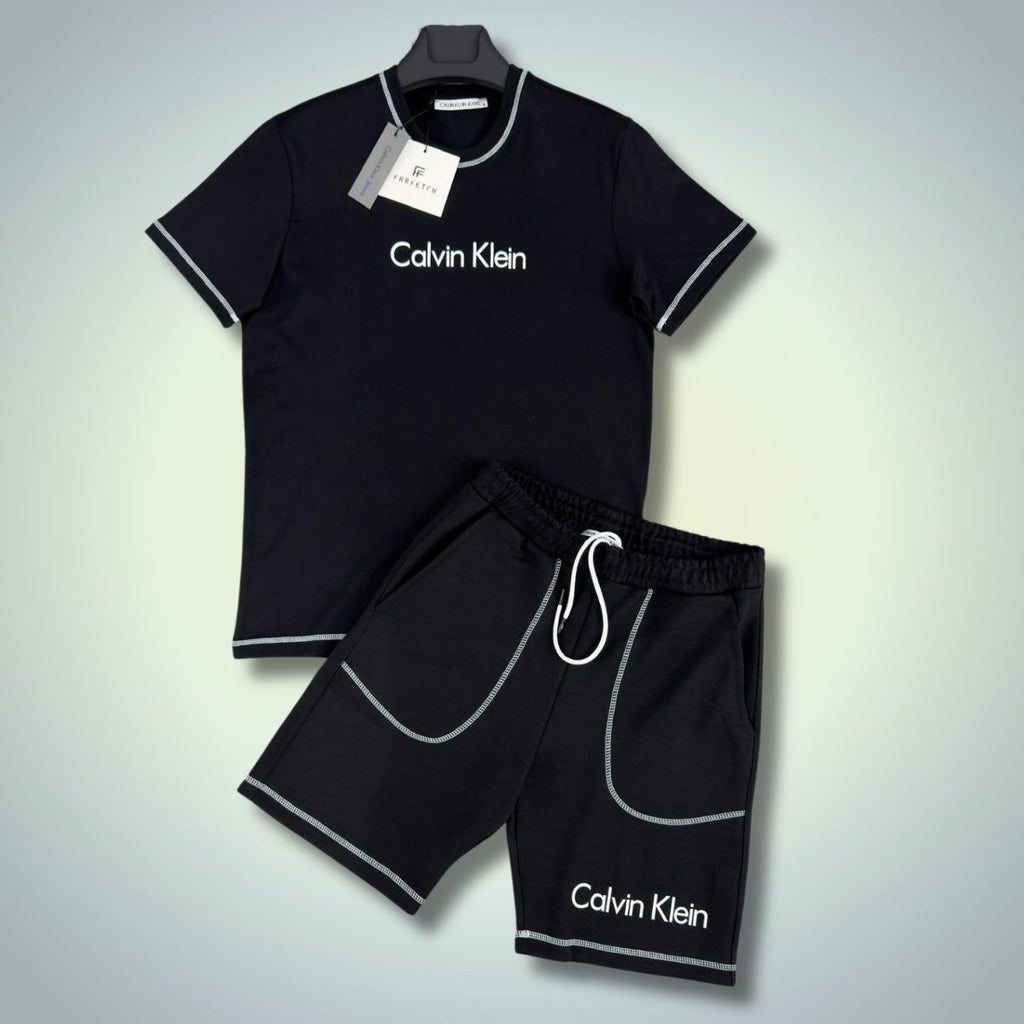 Calvin Klein férfi szett rövidnadrággal, Fekete. Prémium minőség