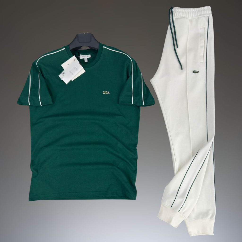 Lacoste férfi nyári szett, fehér-zöld. Prémium minőség