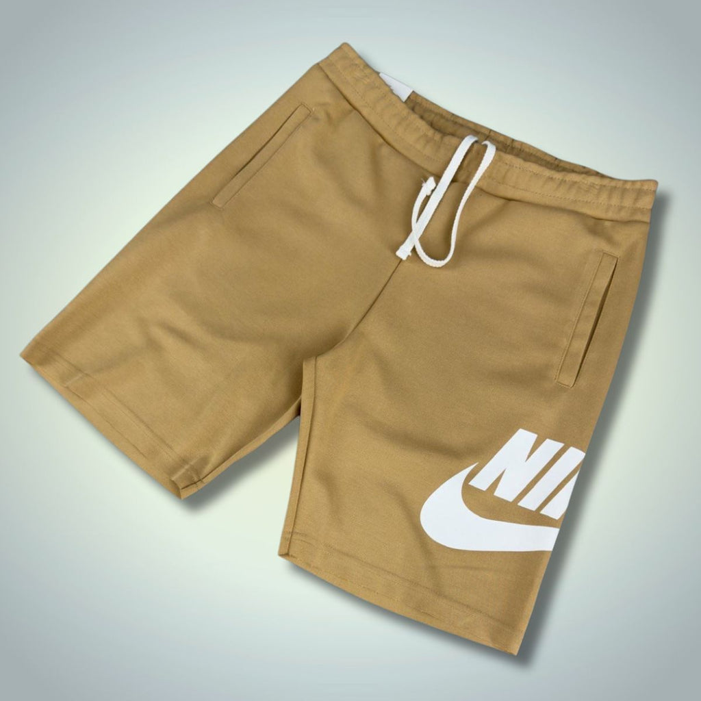 Nike férfi rövidnadrág, bézs, nagy logóval. Factory outlet