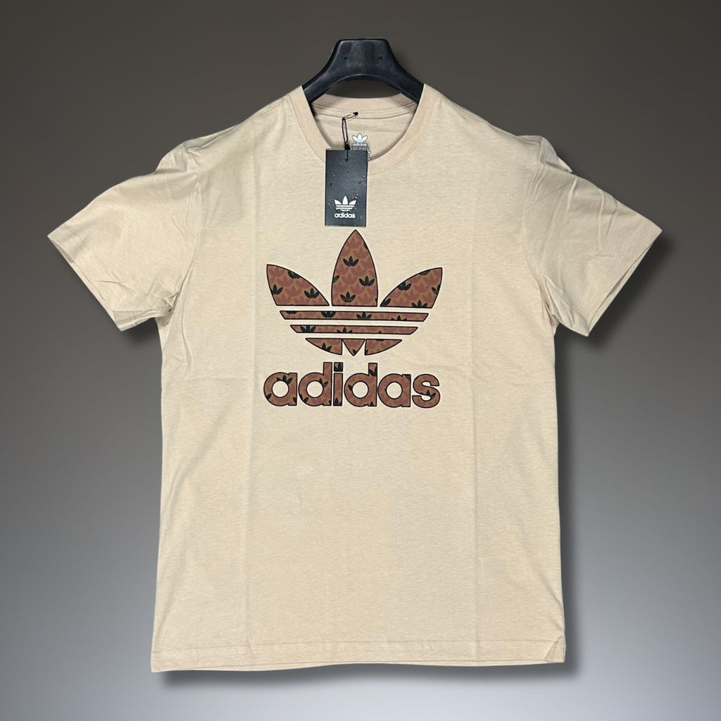 Adidas férfi póló, bézs, klasszikus logóval. Prémium minőség