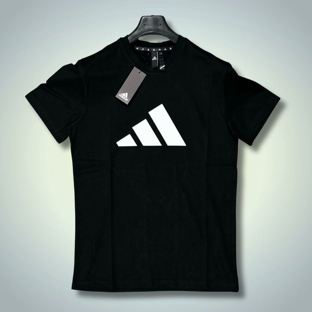 Adidas férfi póló, fekete, fehér logóval. Prémium minőség