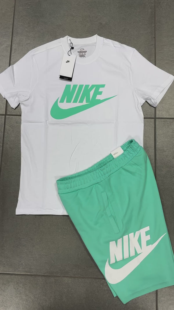 Nike férfi szett rövidnadrággal, Fehér - Türkiz. Factory outlet