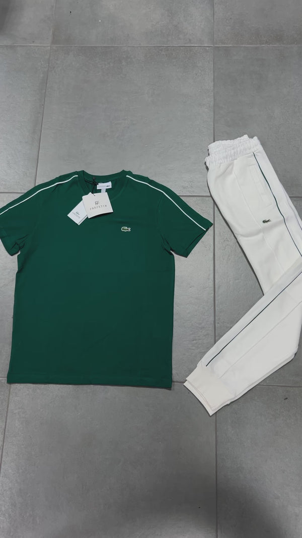 Lacoste férfi nyári szett, fehér-zöld. Prémium minőség
