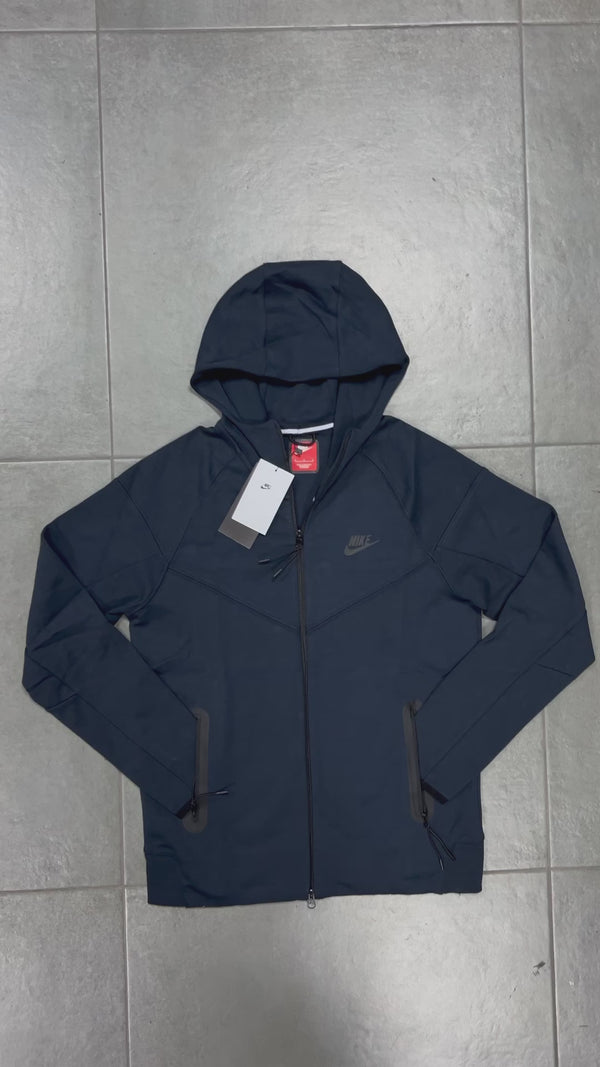 Nike Tech Fleece férfi pulóver, sötétkék. Modell 2023. Prémium minőség