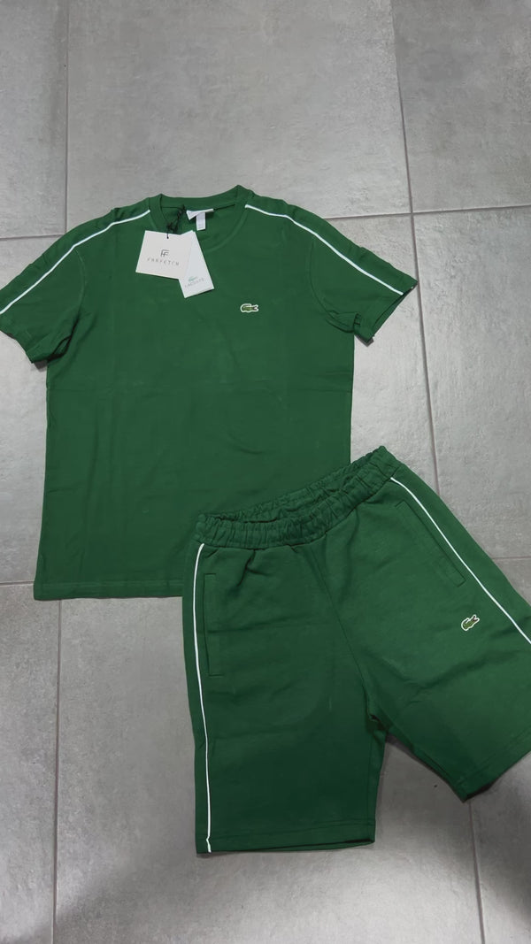 Lacoste férfi szett rövidnadrággal, zöld. Prémium minőség