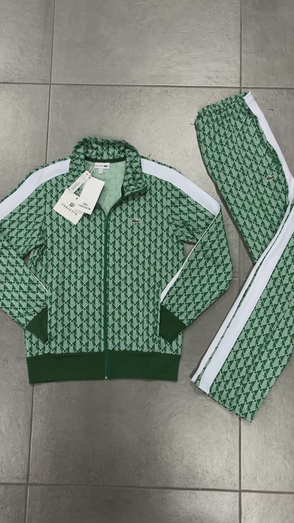 Lacoste férfi tréningruha, Jacquard Monogram, zöld. Prémium minőségű