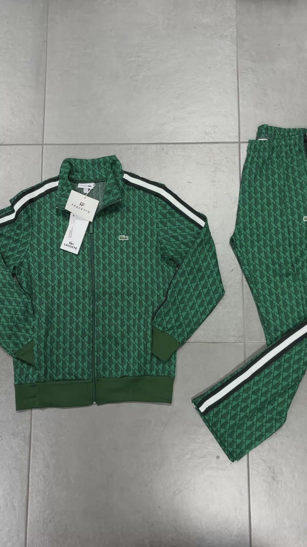 Lacoste férfi tréningruha, Jacquard Monogram, sötétzöld. Prémium minőség