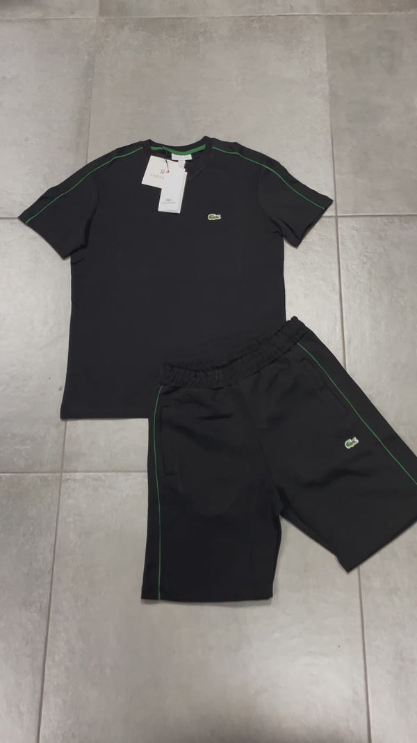 Lacoste férfi szett rövidnadrággal, Fekete. Prémium minőség
