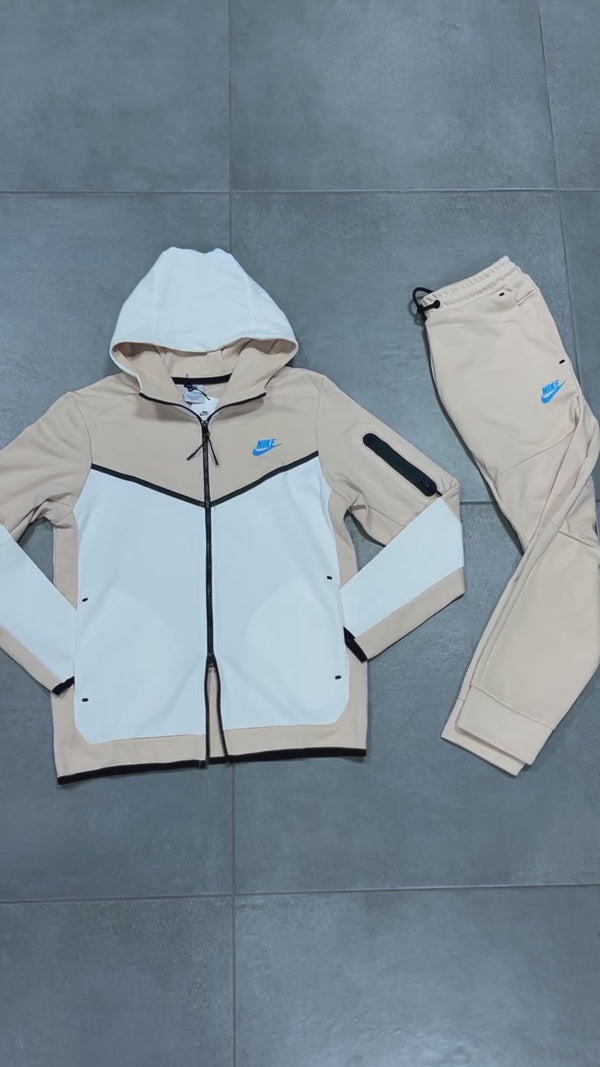 Nike Tech Fleece férfi tréningruha, bézs és fehér. Prémium minőség