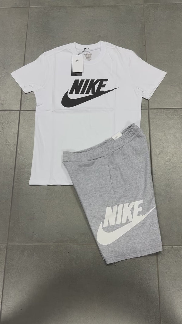Nike férfi szett rövidnadrággal, Fehér - Klasszikus szürke. Factory outlet